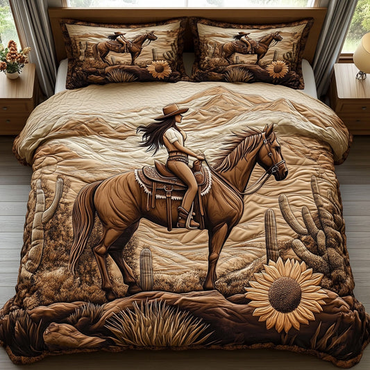 Desert Rose 3-Piece Quilted Bedding Set NCU0DV6643