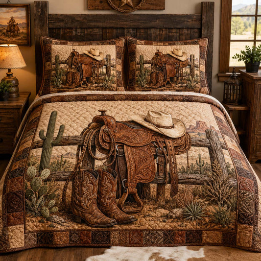 Desert Saddle 3-Piece Quilted Bedding Set NCU0QD046