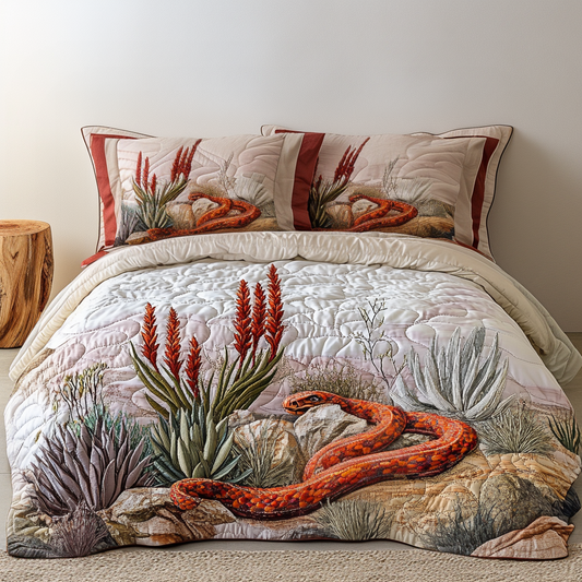 Desert Serpent 3-Piece Quilted Bedding Set NCU0VH4645