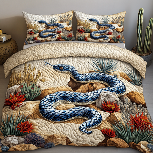 Desert Serpent Serenity 3-Piece Quilted Bedding Set NCU0VH4647