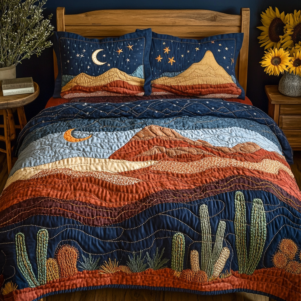 Desert Star 3-Piece Quilted Bedding Set NCU0VL1704