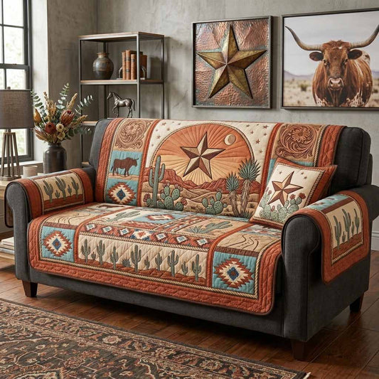 Desert Star Quilted Sofa Cover NCU0XD2855