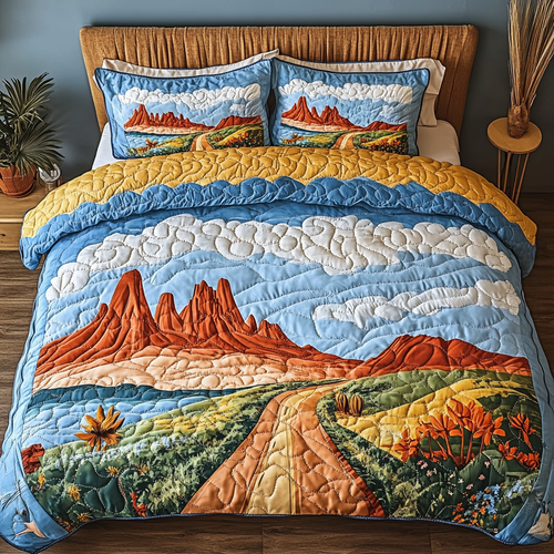 Desert Sunset 3-Piece Quilted Bedding Set NCU0DK6130