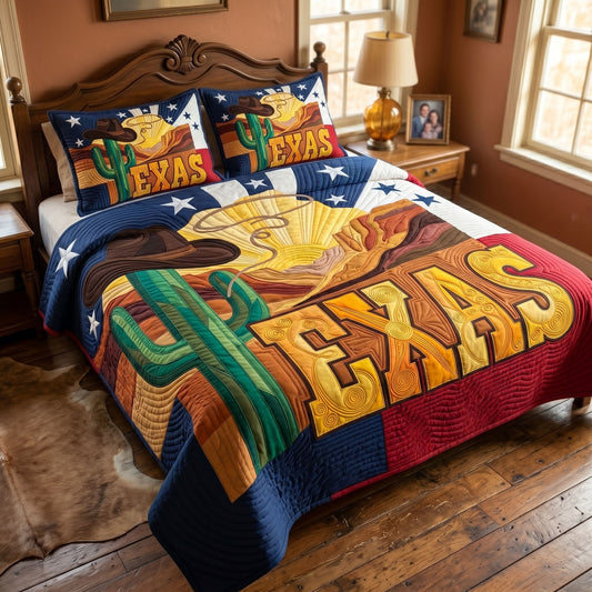 Desert Sunset 3-Piece Quilted Bedding Set NCU0NT12754