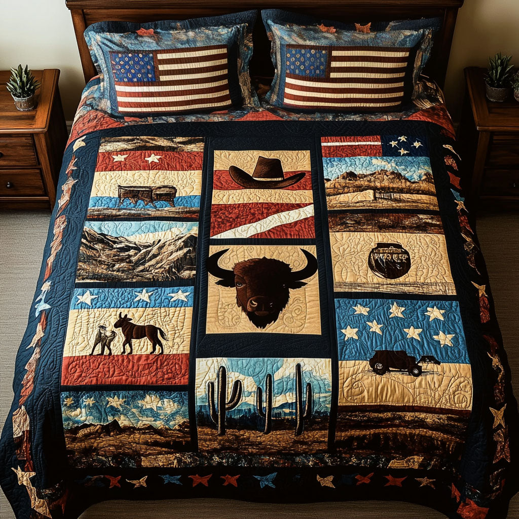 Desert Trail 3-Piece Quilted Bedding Set NCU0PT2539