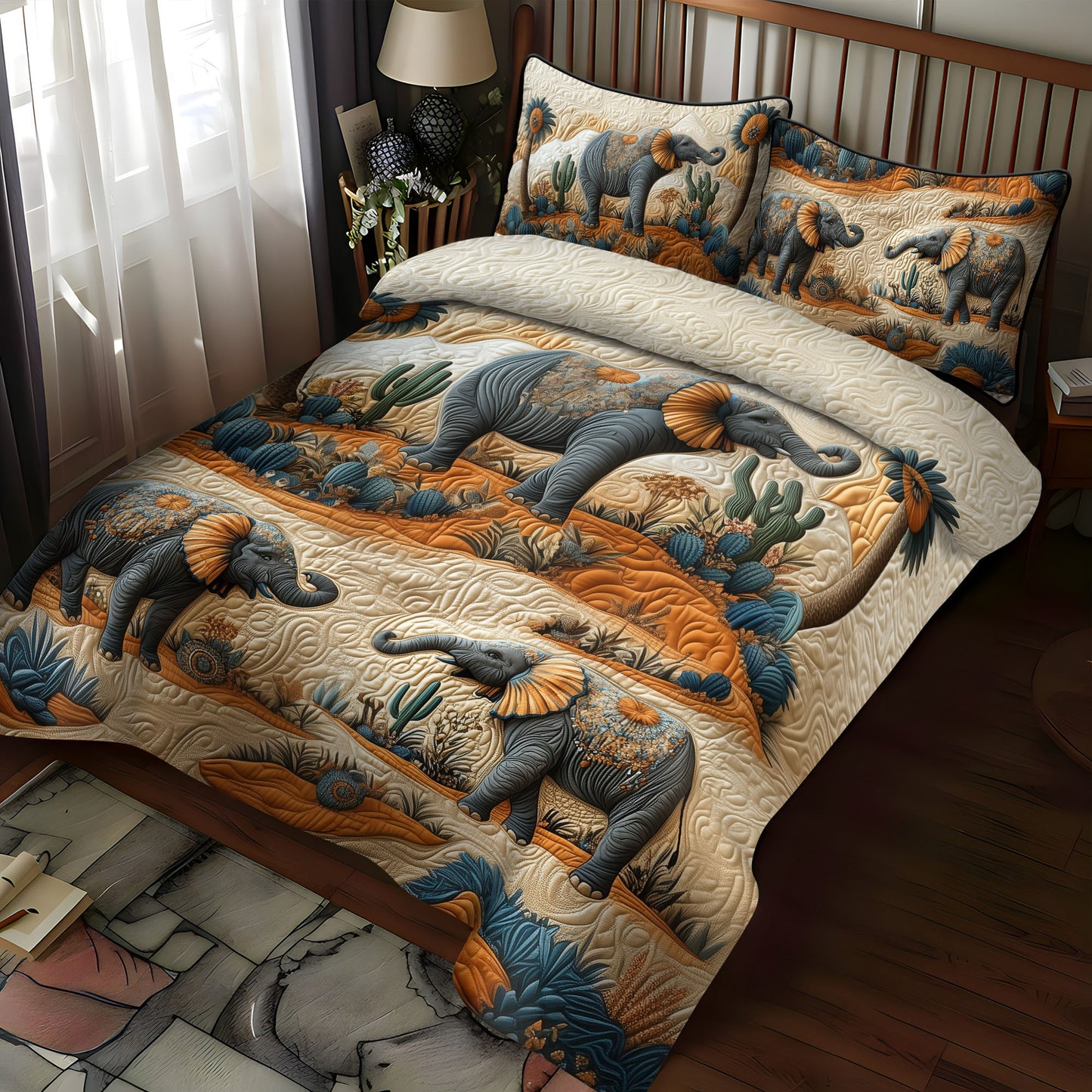Desert Walker 3-Piece Quilted Bedding Set NCU0PT7261