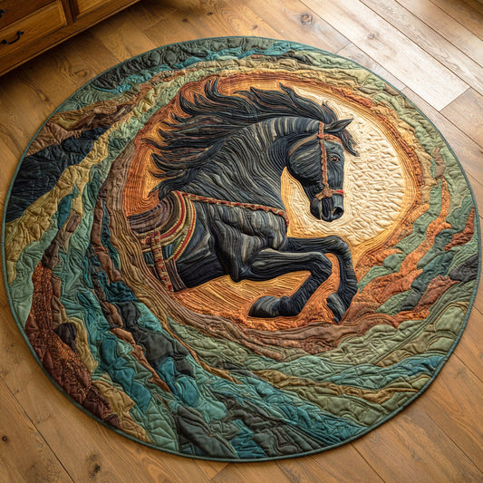 Desert Wind Run Quilted Round Mat NCU0TD987