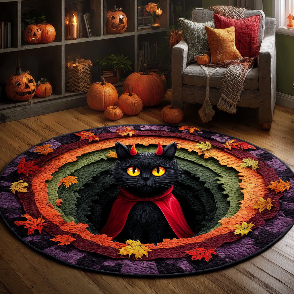 Devil Whiskers Quilted Round Mat NCU0VL2876