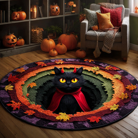 Devil Whiskers Quilted Round Mat NCU0VL2876