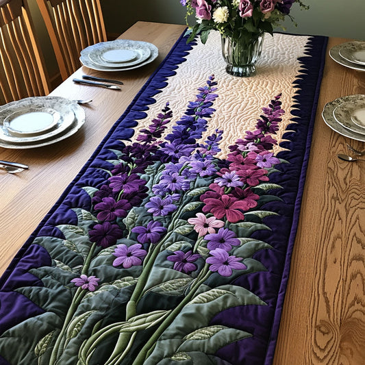 Dewdrop Delphinium Quilted Table Runner NCU0PT6858