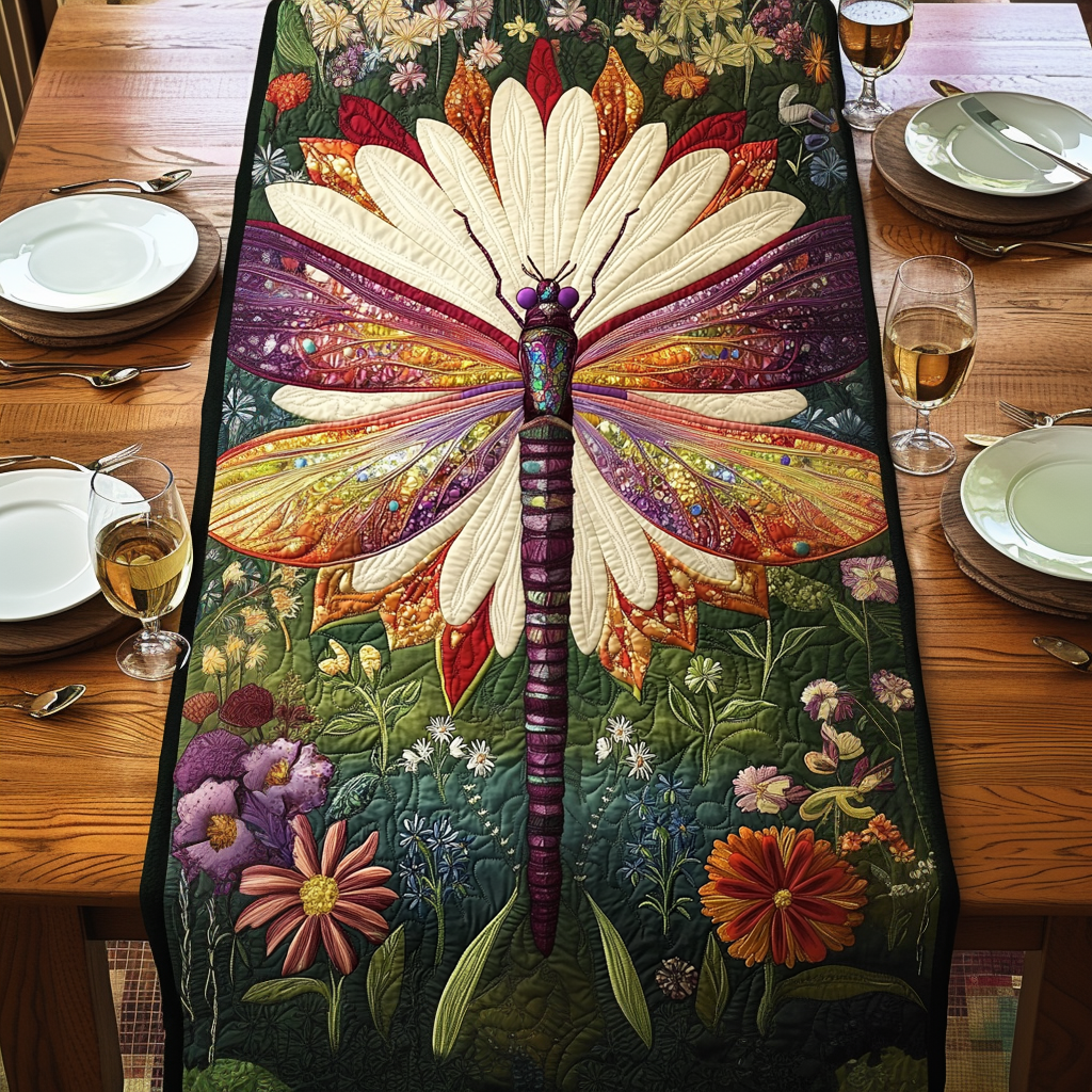 Dewdrop Wings Quilted Table Runner NCU0DV2926