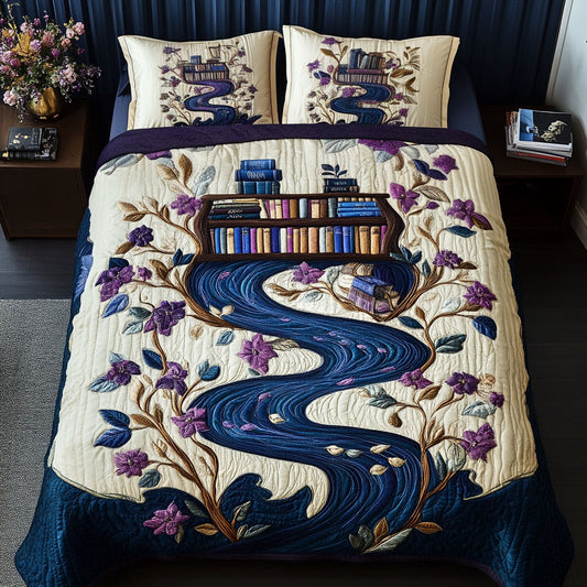 Dewy Pages 3-Piece Quilted Bedding Set NCU0PT5627