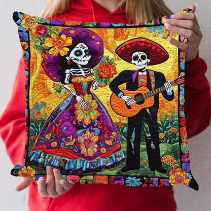 Dia De Los Muertos Quilted Pillow Case NCU0DK2036