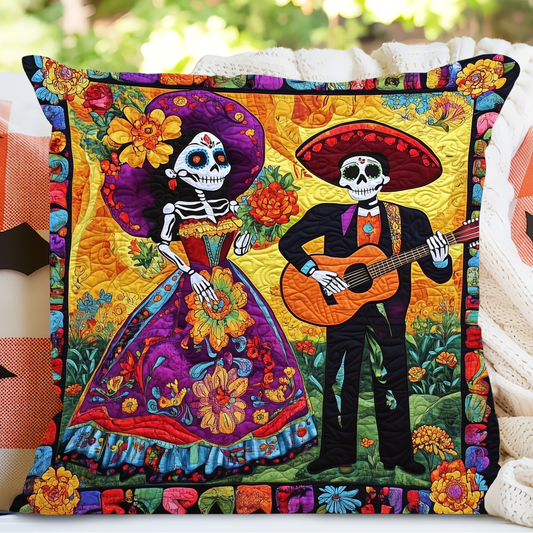 Dia De Los Muertos Quilted Pillow Case NCU0DK2036