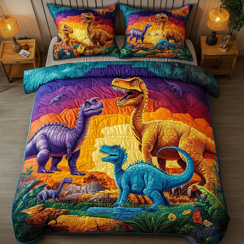 Dino Discovery 3-Piece Quilted Bedding Set NCU0NT6912