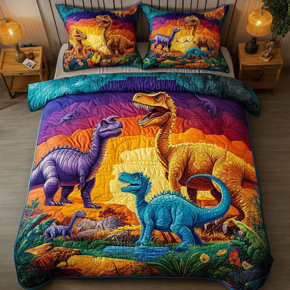 Dino Discovery 3-Piece Quilted Bedding Set NCU0NT6912