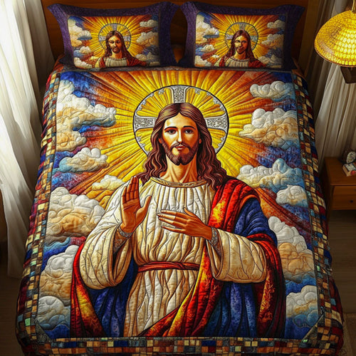 Divine Blessings 3-Piece Quilted Bedding Set NCU0NT6518