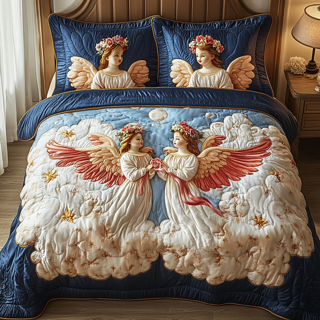 Divine Bloom 3-Piece Quilted Bedding Set NCU0VH1515