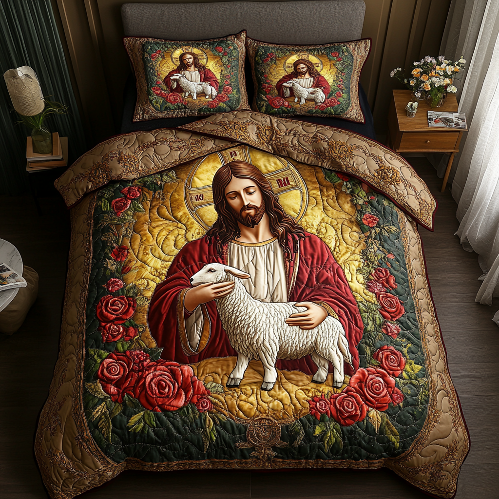 Divine Light 3-Piece Quilted Bedding Set NCU0DK8120