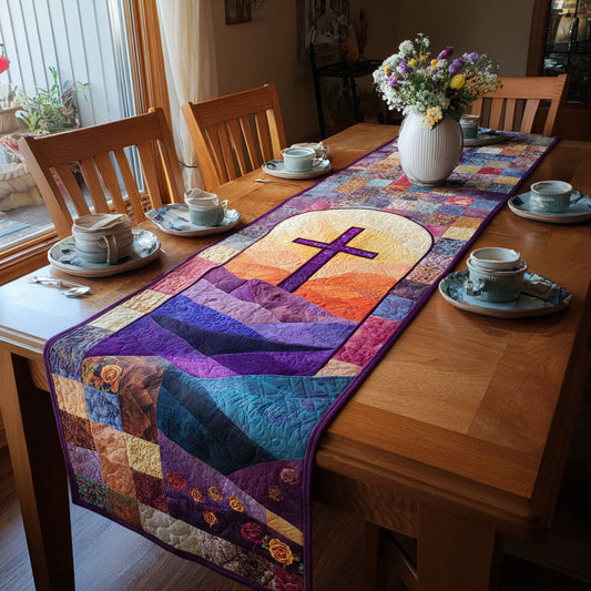 Divine Light Cross Quilted Table Runner NCU0PT7558