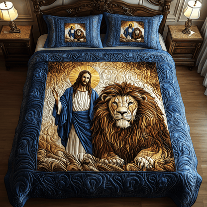 Divine Lion Heart 3-Piece Quilted Bedding Set NCU0TH2389