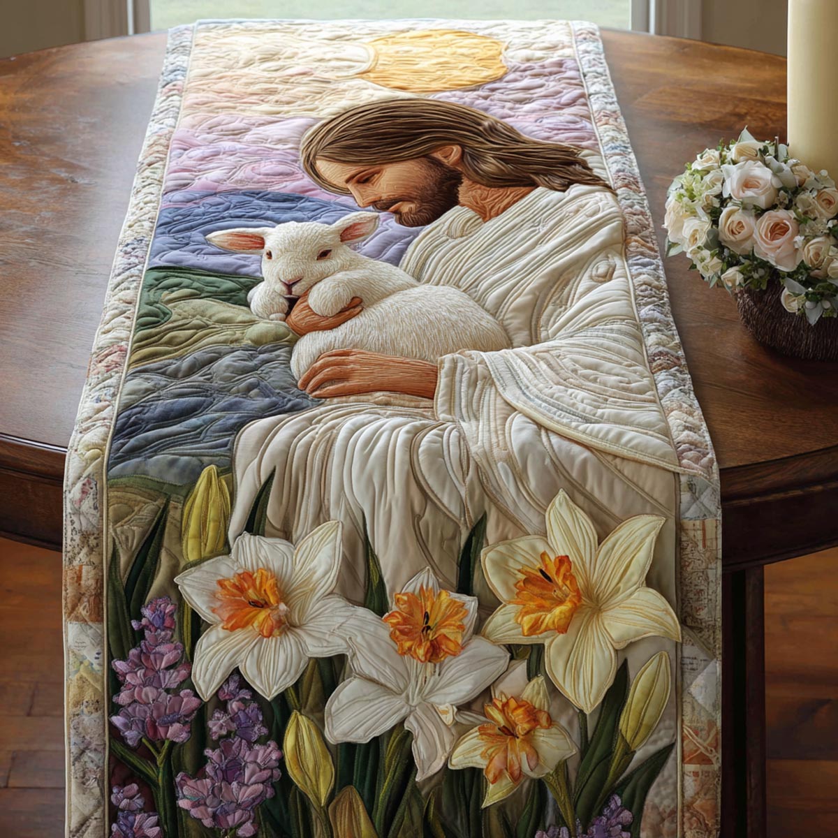 Divine Love Quilted Table Runner NCU0DV9148