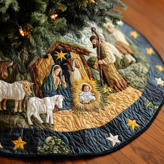 Divine Manger Christmas Quilted Tree Skirt NCU0VH108