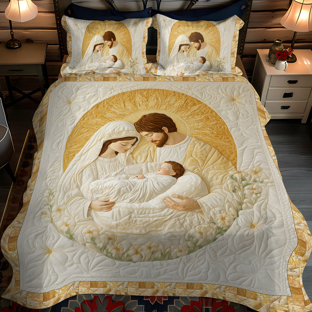 Divine Nativity 3-Piece Quilted Bedding Set NCU0TL1745