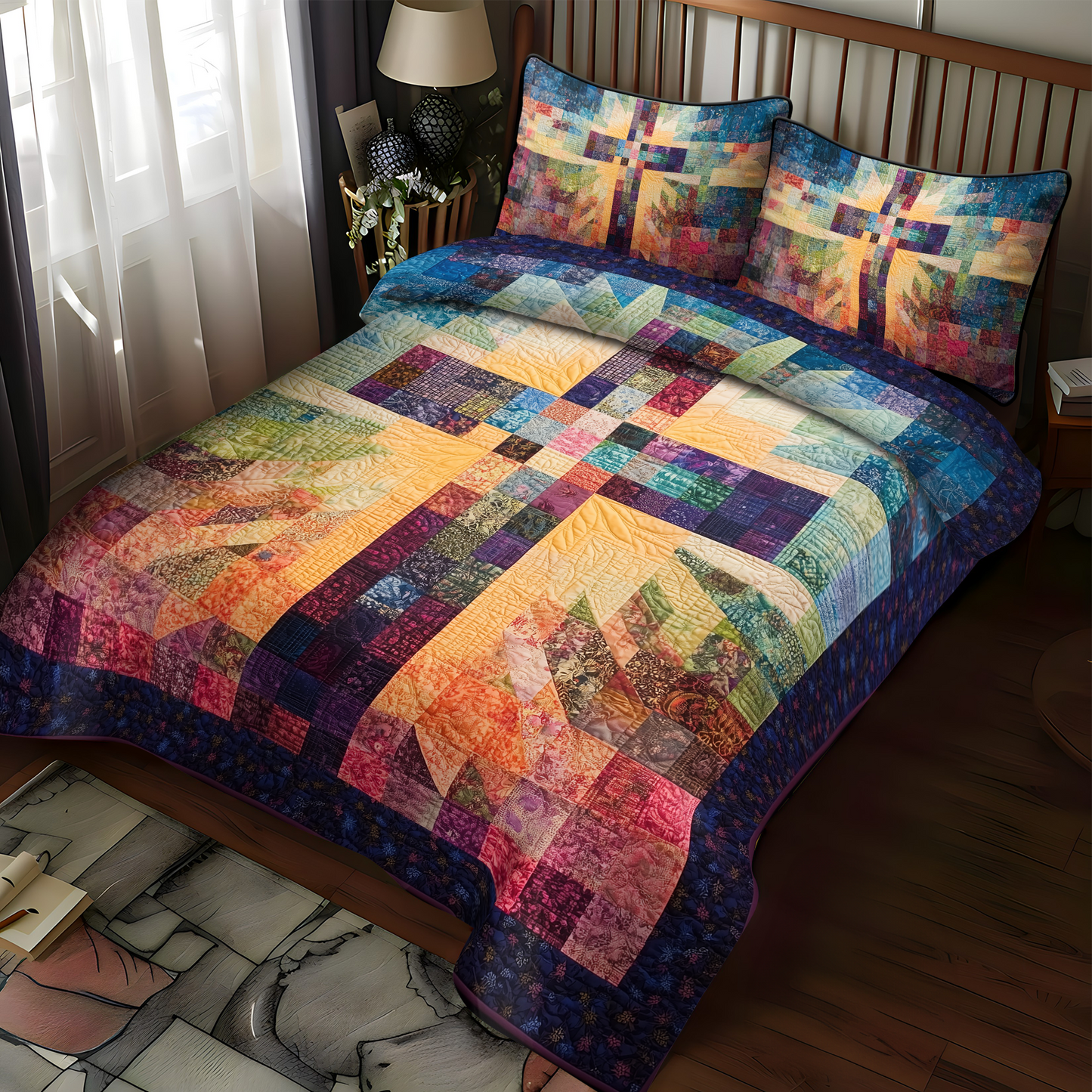 Divine Path 3-Piece Quilted Bedding Set NCU0DK1913