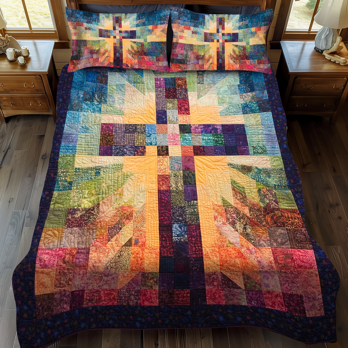 Divine Path 3-Piece Quilted Bedding Set NCU0DK1913