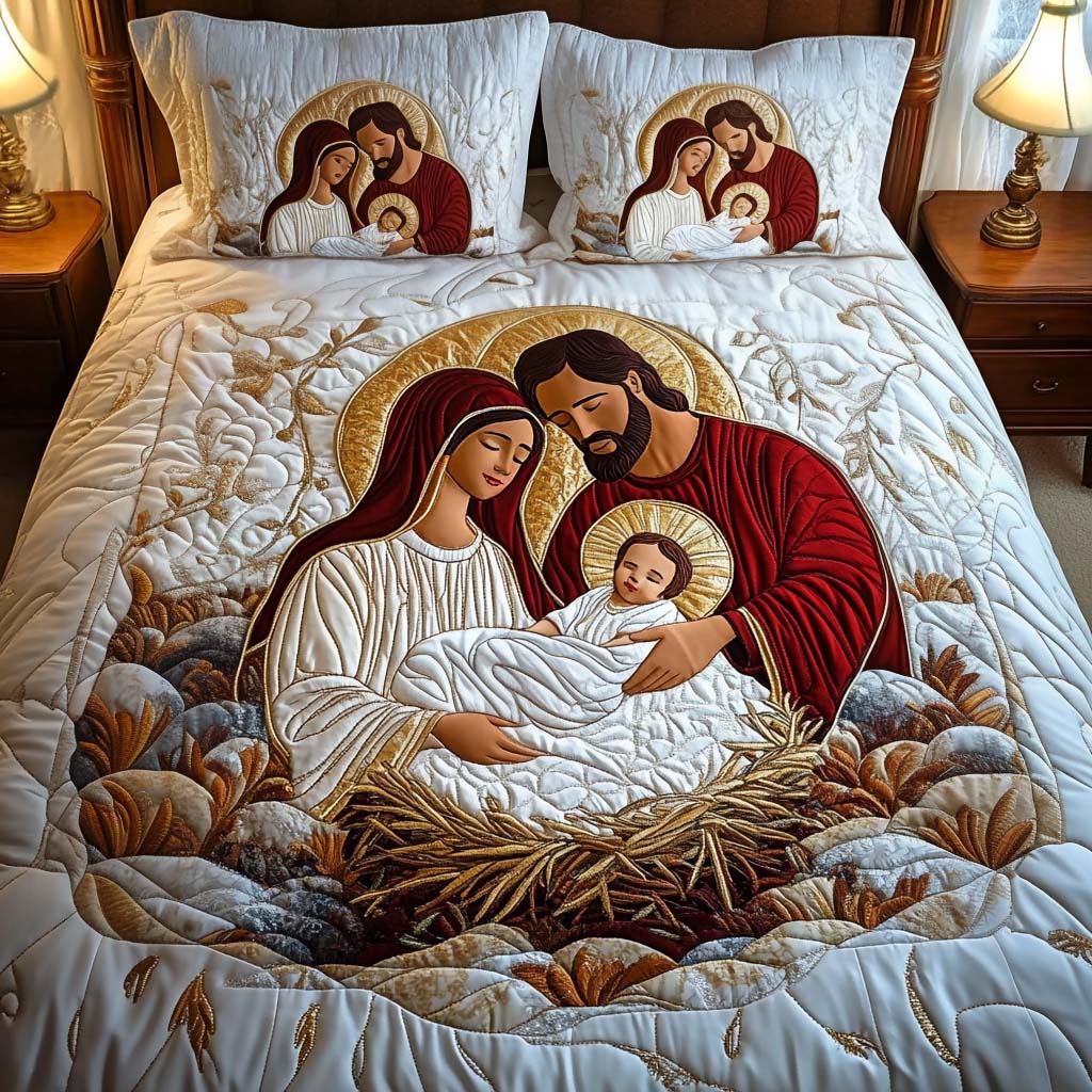 Divine Peace 3-Piece Quilted Bedding Set NCU0NT1820