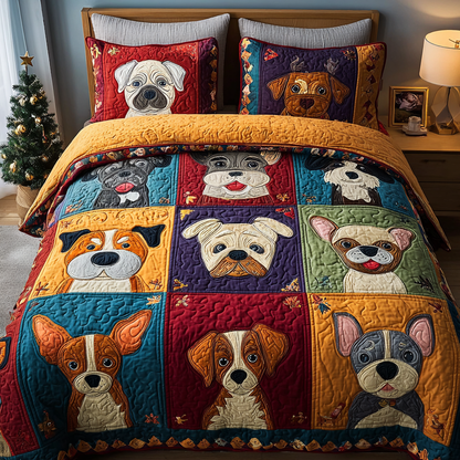 Dog Dream 3-Piece Quilted Bedding Set NCU0DK10435