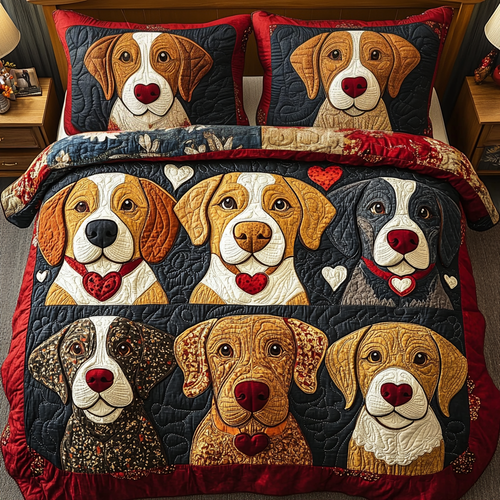 Dog Path 3-Piece Quilted Bedding Set NCU0DK10437
