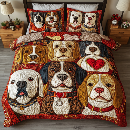 Dog Spirit 3-Piece Quilted Bedding Set NCU0DK10436