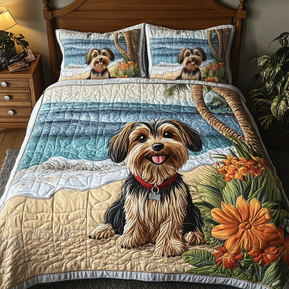 Doggy Delight 3-Piece Quilted Bedding Set NCU0VH4947