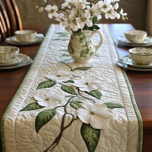 Dogwood Bloom Quilted Table Runner NCU0PT6605