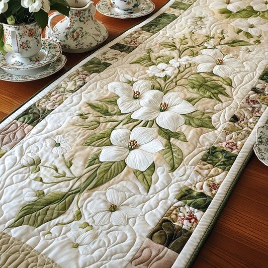 Dogwood Serenity Quilted Table Runner NCU0PT6608