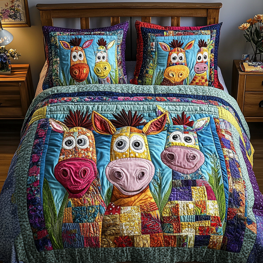 Donkey Delight 3-Piece Quilted Bedding Set NCU0VH3520