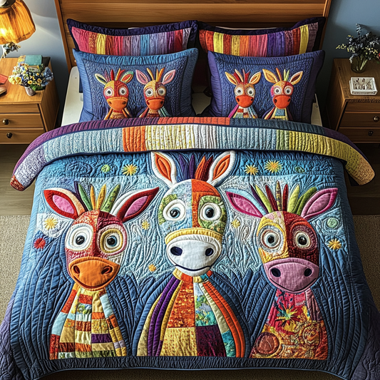 Donkey Dreams 3-Piece Quilted Bedding Set NCU0VH3513