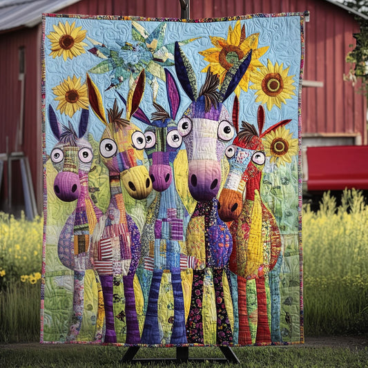 Donkey Mischief Quilted Blanket NCU0PT6465