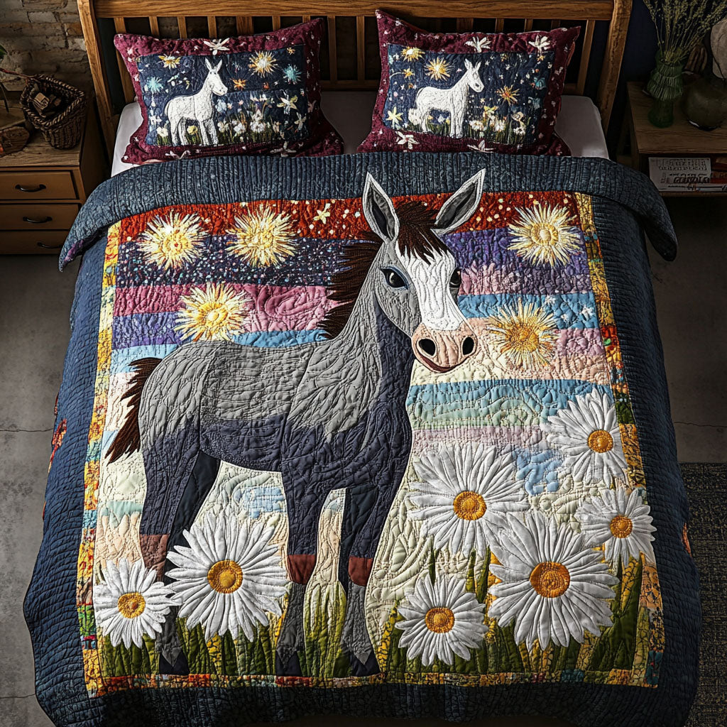 Donkey of Hope 3-Piece Quilted Bedding Set NCU0PT7639