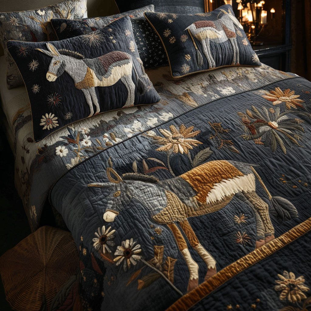 Donkey of Valor 3-Piece Quilted Bedding Set NCU0PT7642