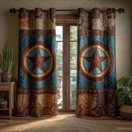Double Star Medallion Quilted Curtains NCU0XD2144