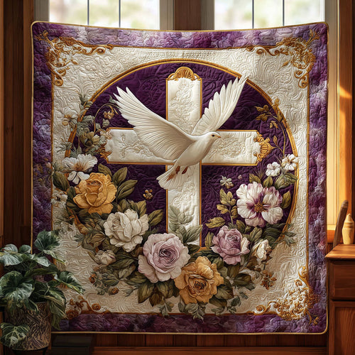 Dove and Petals Quilted Blanket NCU0PT7627