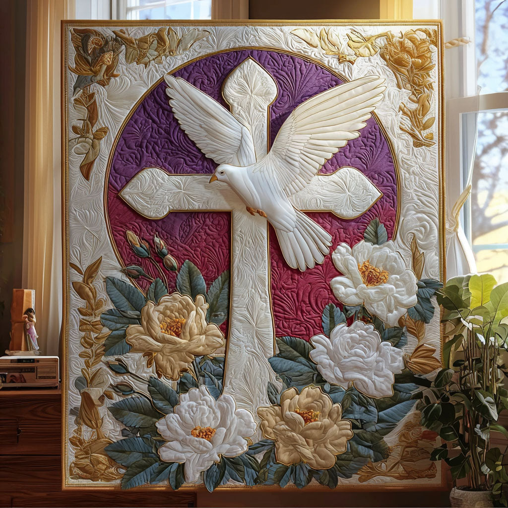 Dove of Peace Quilted Blanket NCU0PT7630