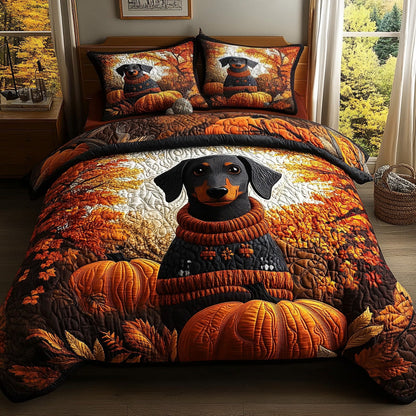 Doxie Dreams 3-Piece Quilted Bedding Set NCU0DV7291