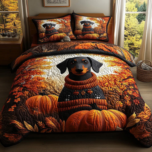 Doxie Dreams 3-Piece Quilted Bedding Set NCU0DV7291