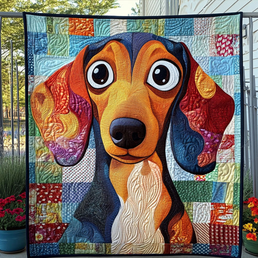 Doxie Portrait Quilted Blanket NCU0PT6305