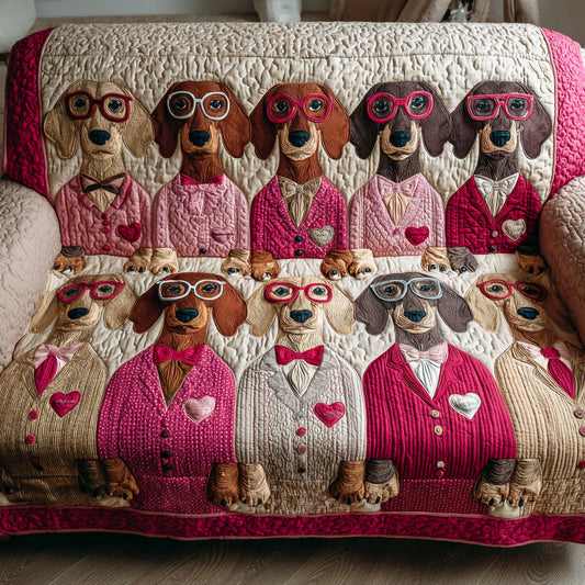 Doxie Romance Quilted Sofa Cover NCU0TD2175