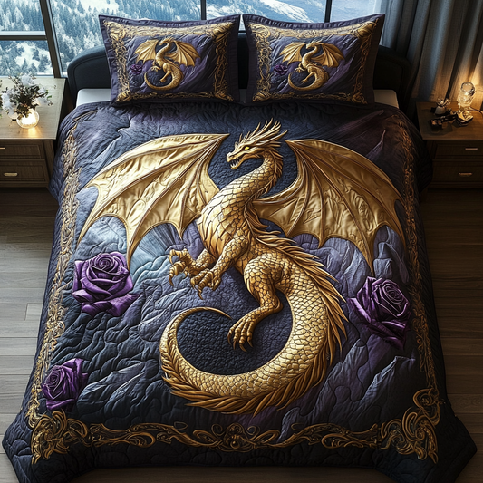 Draconic Majesty 3-Piece Quilted Bedding Set NCU0DV3826